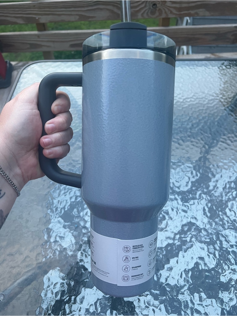 Stanley 40oz Quencher H2.0 FlowState Tumbler Hammertone Silver - Picture 2 of 9